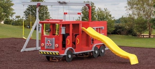fire truck-shaped playset