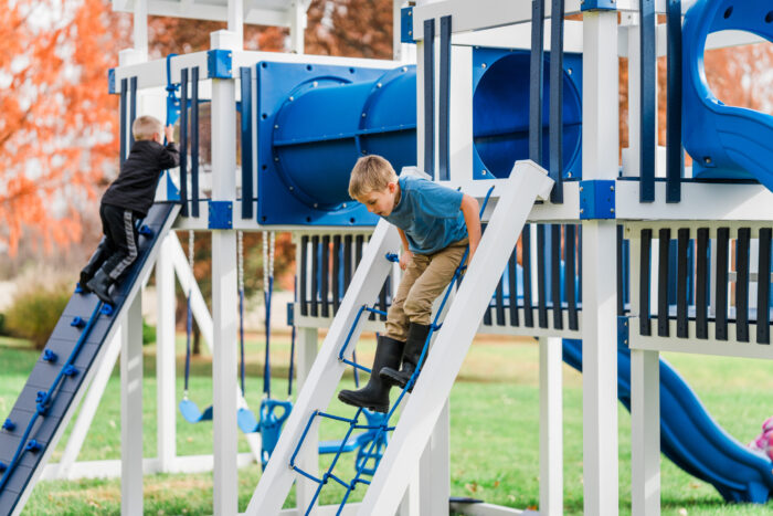 Large playground with bridge and tunnel