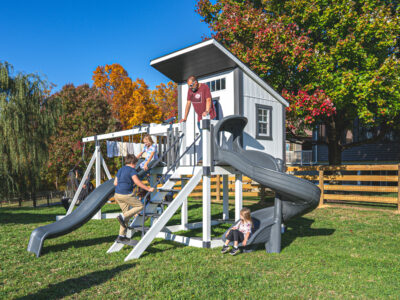 modern playhouse swing set